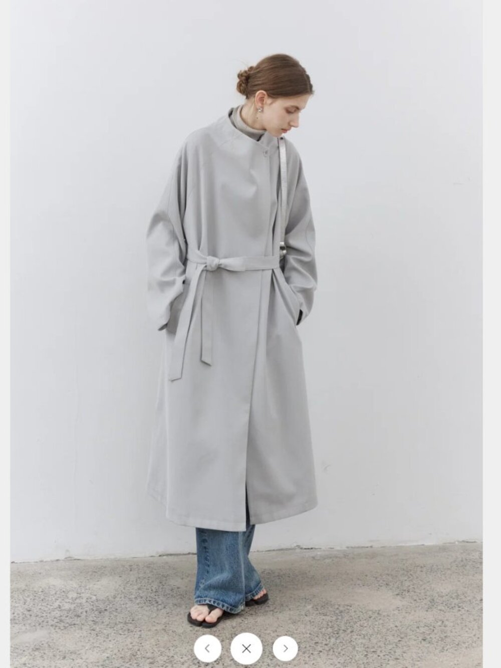 Tageechita Japan SMOOTH FLARE LAPEL TRENCH. NWT - Picture 8 of 14